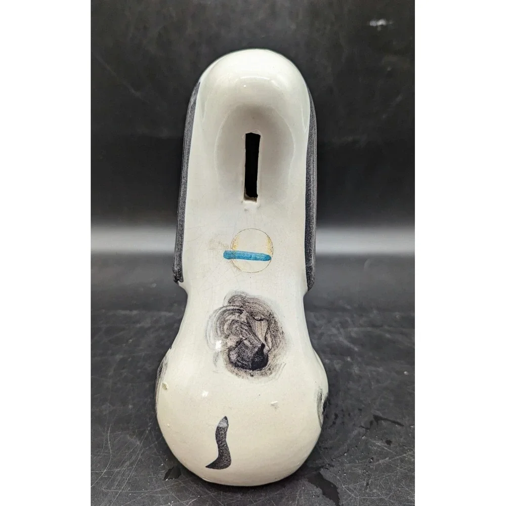 Vintage Whimsical Anthropomorphic Dog Puppy Ceramic Coin‎ Bank Figurine 7.5